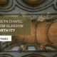 Promotional image for a Rosslyn Chapel tour from Glasgow by Wee Scottish Tours, showing the chapel’s ornate ceiling with text overlay.