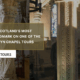 Promotional banner for Wee Scottish Tours featuring the Apprentice Pillar at Rosslyn Chapel with text promoting the best Rosslyn Chapel tours.